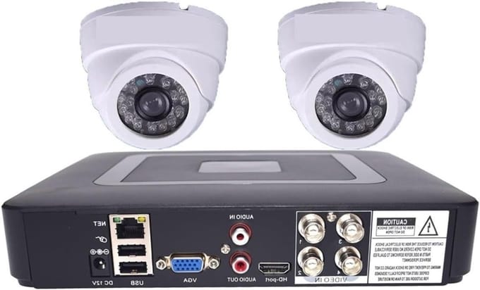 Beveiligingscamera Kit - Videobewaking Systeem - Huis Beveiligen - Inclusief 2 Camera's - 4 Kanaals DVR - Wit