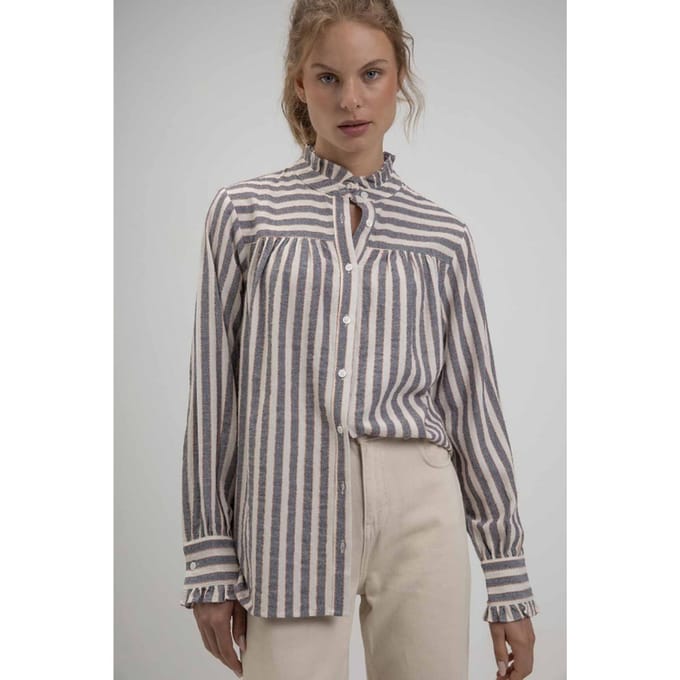 Josephine & Co Sharona Blouse Navy Check Taglia: 34 | Maglie a manica lunga Outlet | Donna | Blu