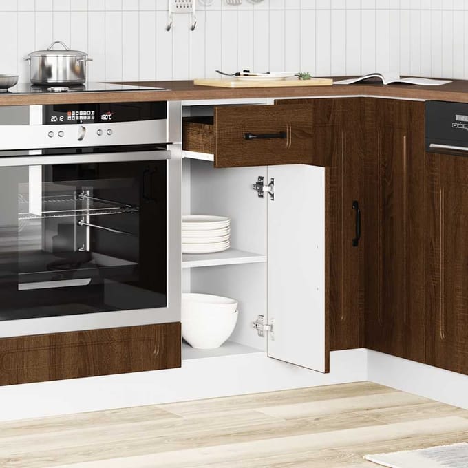 vidaXL - Onderkast - Kalmar - bewerkt - hout - bruin - eikenkleur