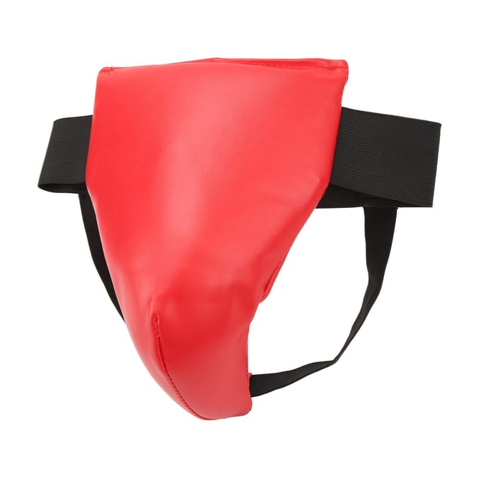 Kruisbeschermer voor Boksen Kickboksen Training Schokabsorptie Geventileerd Verstelbare Jockstrap M(for 4-6.5kg) red