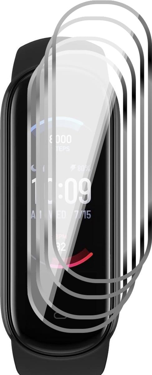 Screenprotector geschikt voor Amazfit Band 5 - 4x Full Screen Protector PET FlexGuard