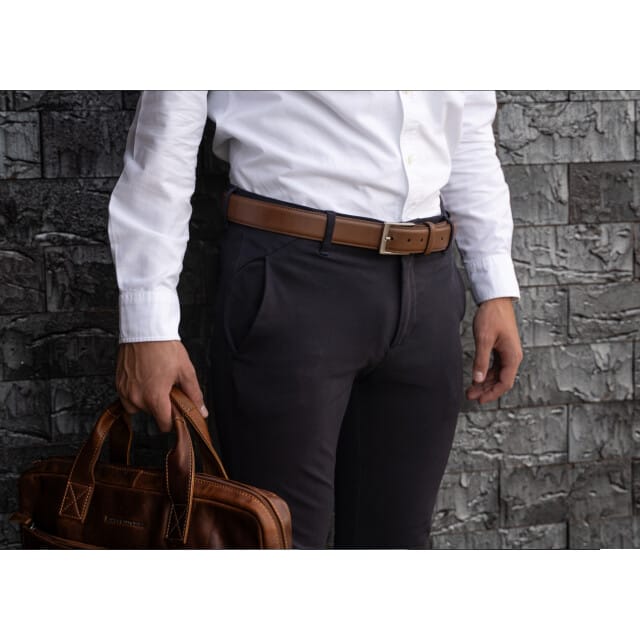 Zenino - Lederen riem - Carson - Cognac - 95cm