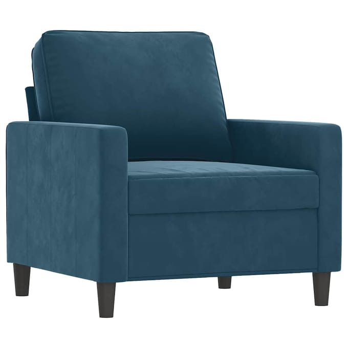 vidaXL - 4-delige - Loungeset - fluweel - blauw