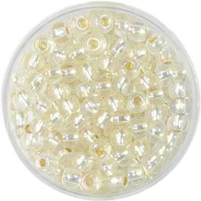 9580-054 Rocailles kristal AB zilverkern 4.5mm