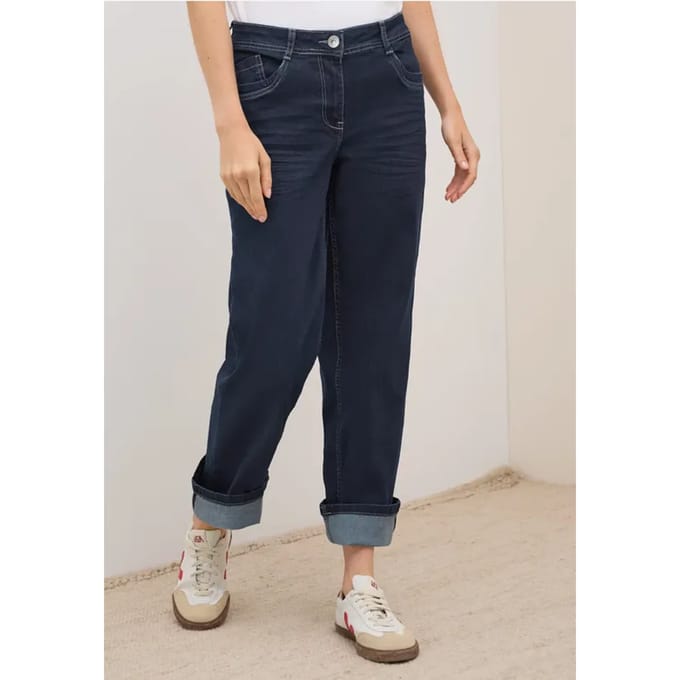 Uitgerolde straight leg jeans
