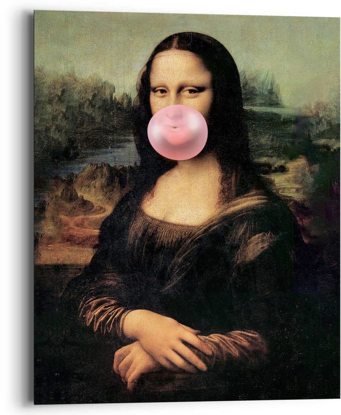 Schilderij Mona Lisa Bubblegum - 50 x 40 - Hout - REINDERS