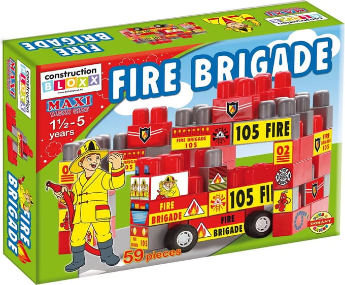 Doos met mega blokken Brandweer 59 stuks