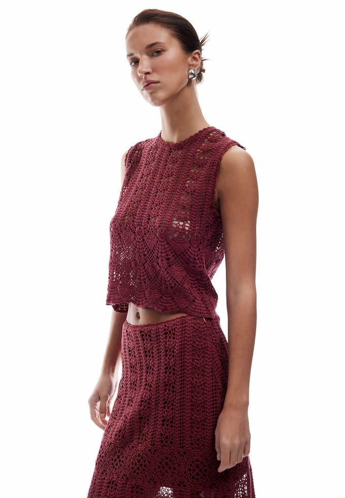 Ronde kraag Mouwloos Tanktop