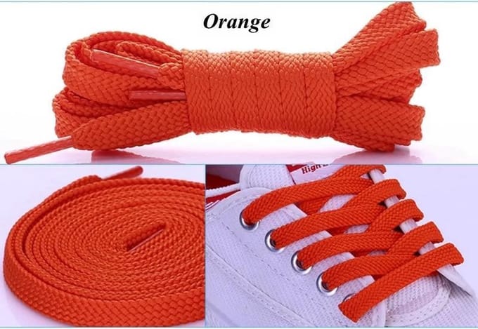 Schoenveters | plat | 100cm | oranje