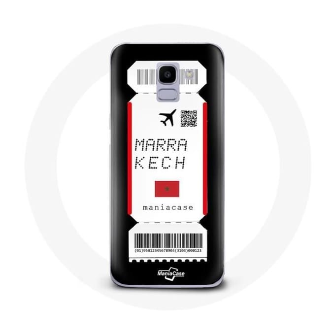 Coque pour Samsung Galaxy A8 2018 Billet d'avion Marrakech Maroc