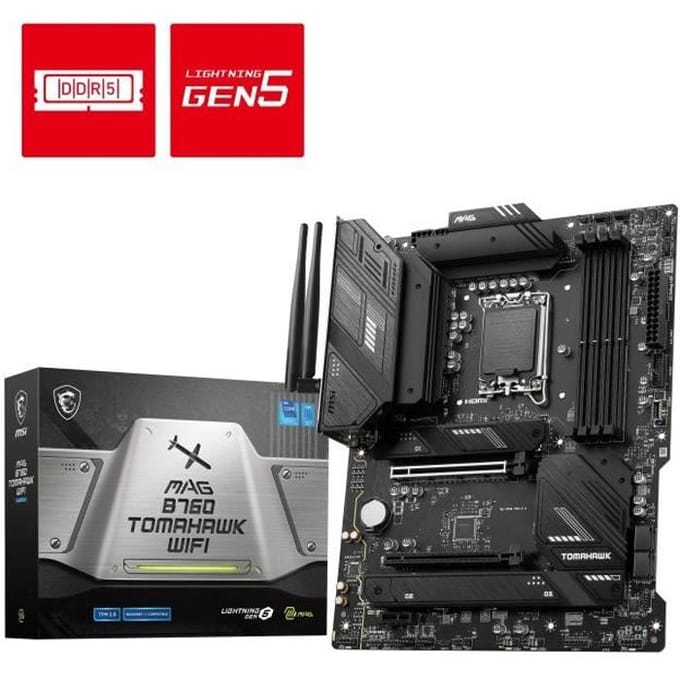 MSI MAG B760 TOMAHAWK WIFI Moederbord - Intel B760 - Intel LGA1700 - DDR5 RAM - ATX