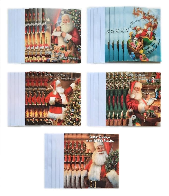Kerstkaarten – 25 Stuks - Prettige Kerstdagen – 10 x 14 cm – K-187