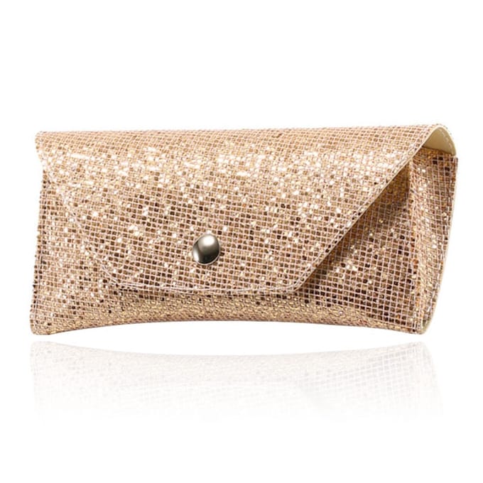 Brillenkoker met Pailletten - Beige