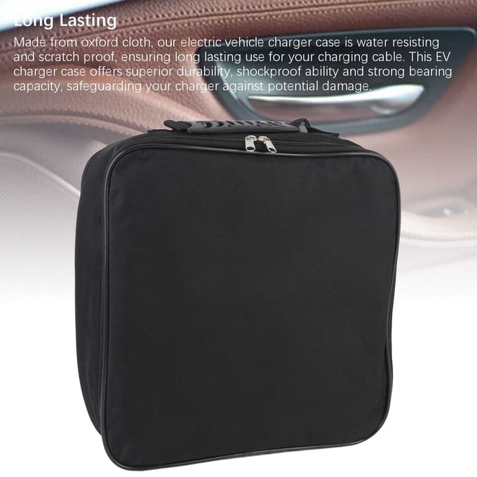 Sac pour câble de démarrage de chargeur de VE Sac pour câble de charge de véhicule électrique Sac à outils Multi-usage Flamme black