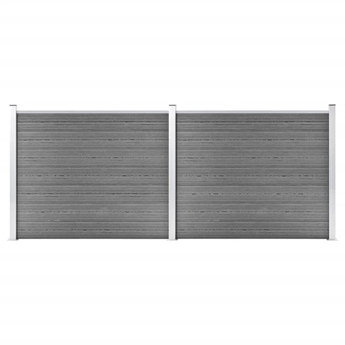 vidaXL - Schuttingpanelenset - 353x146 - cm - HKC - grijs
