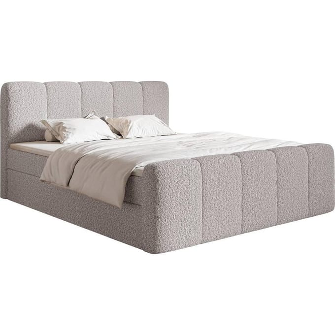 Boxspring Chloe 200x200 bouclé met opbergruimte | NADUVI Collection