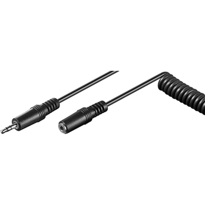 Goobay Hoofdtelefoon-verlengkabel 3,5 mm stereostekker naar stereobus Spiraalkabel