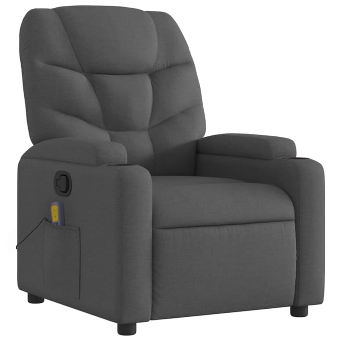 vidaXL - Massagestoel - in - donkergrijze - stof