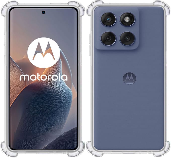 TechNow Hoesje geschikt voor Motorola Edge 60 Pro Hoesje Screenprotector - Extreme Shock Case – Case Transparant