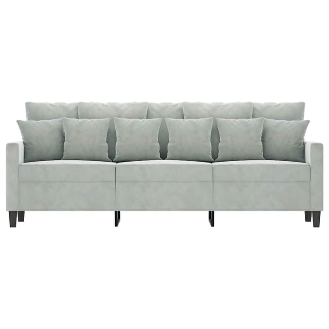 vidaXL - Driezitsbank - 180 - cm - fluweel - lichtgrijs