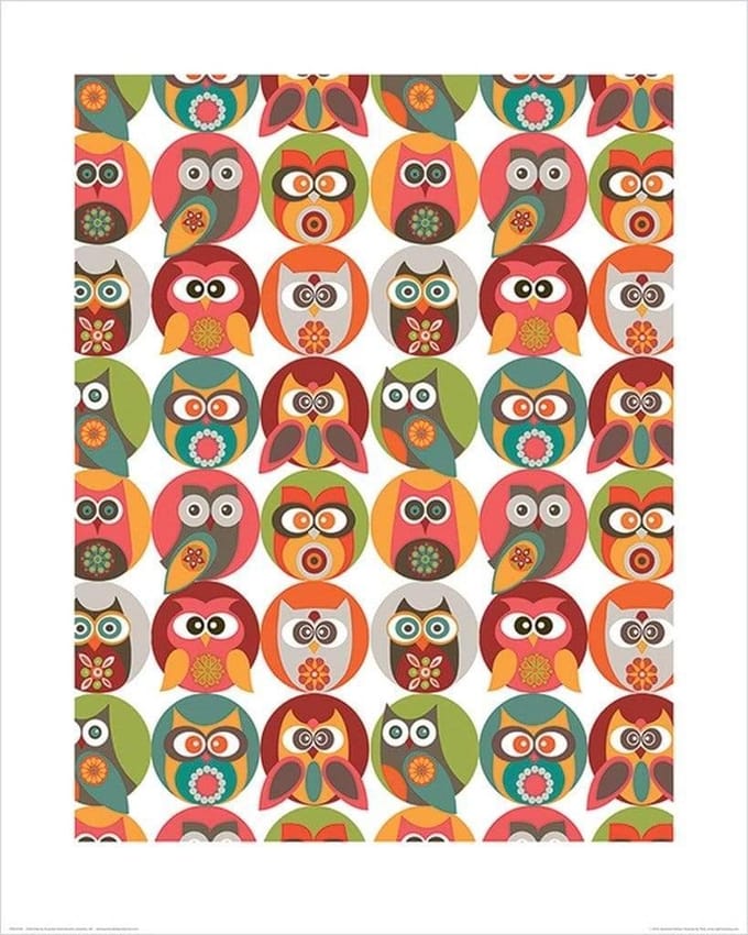 Kunstdruk Valentina Ramos - Owls Family 40x50cm