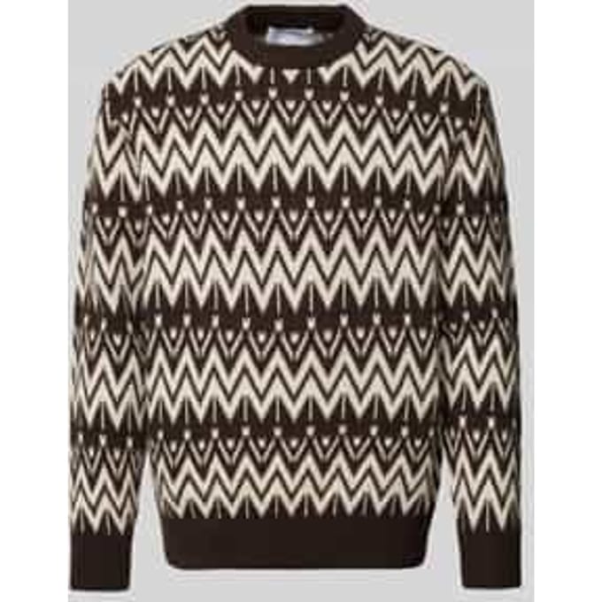 Gebreide pullover met ribboorden, model 'PINE'