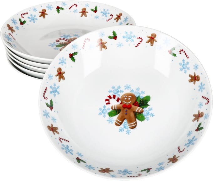 Set van 6 Candyman porseleinen soepborden