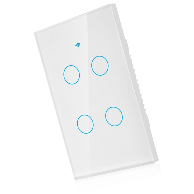 WiFi Touchscreen Schakelaar Enkele Cirkel voor 4-Weg AC  (Wit ) wit