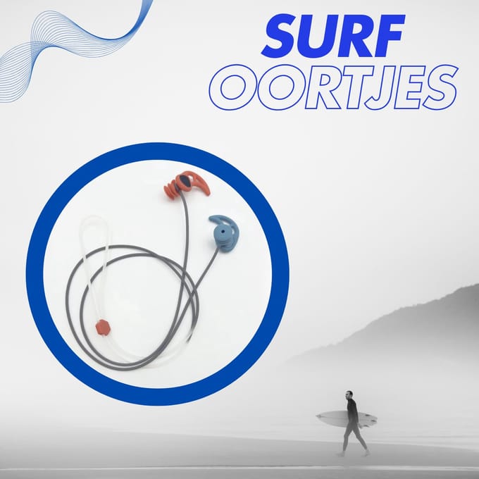 Surf/zwem oordoppen incl siliconen doos