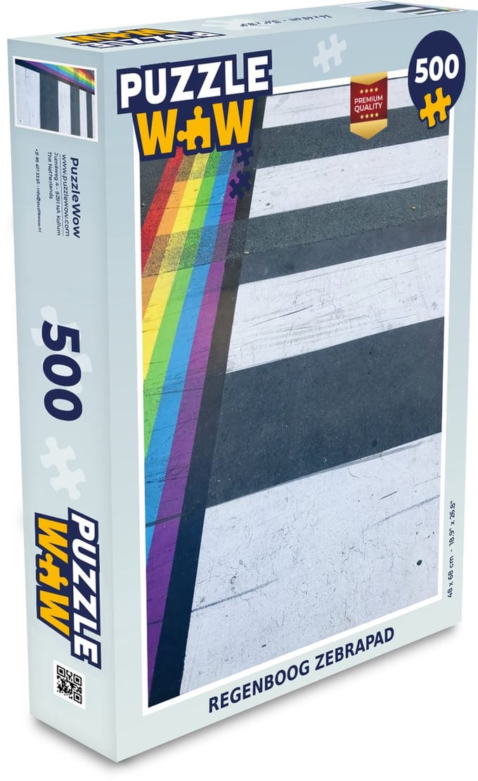 Puzzel Regenboog zebrapad - Legpuzzel - Puzzel 500 stukjes