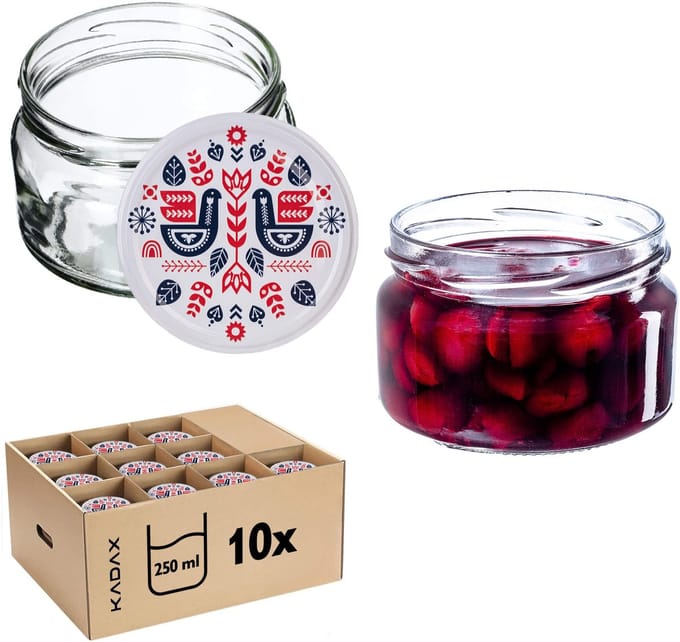 Denia Weckpotten 250ml 10st 82mm + Deksel "Kurpie"