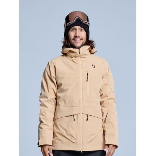 Poederbaas Ski-jas Heren - Freeride 3L Hardshell - Warm Sand - Maat M