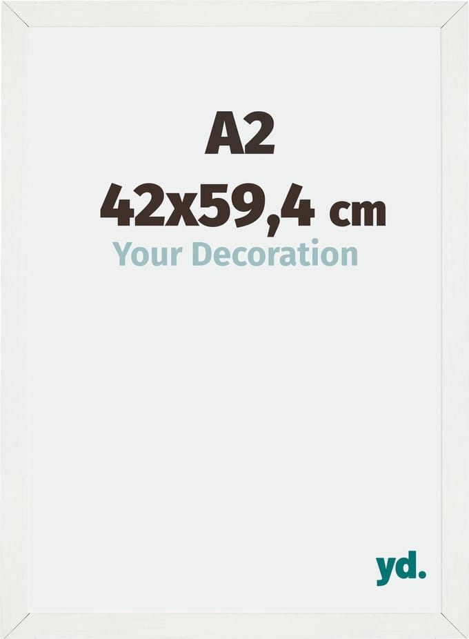 Your Decoration - Fotolijst A2 42x59,4 cm - MDF - Wit Geveegd - Mura