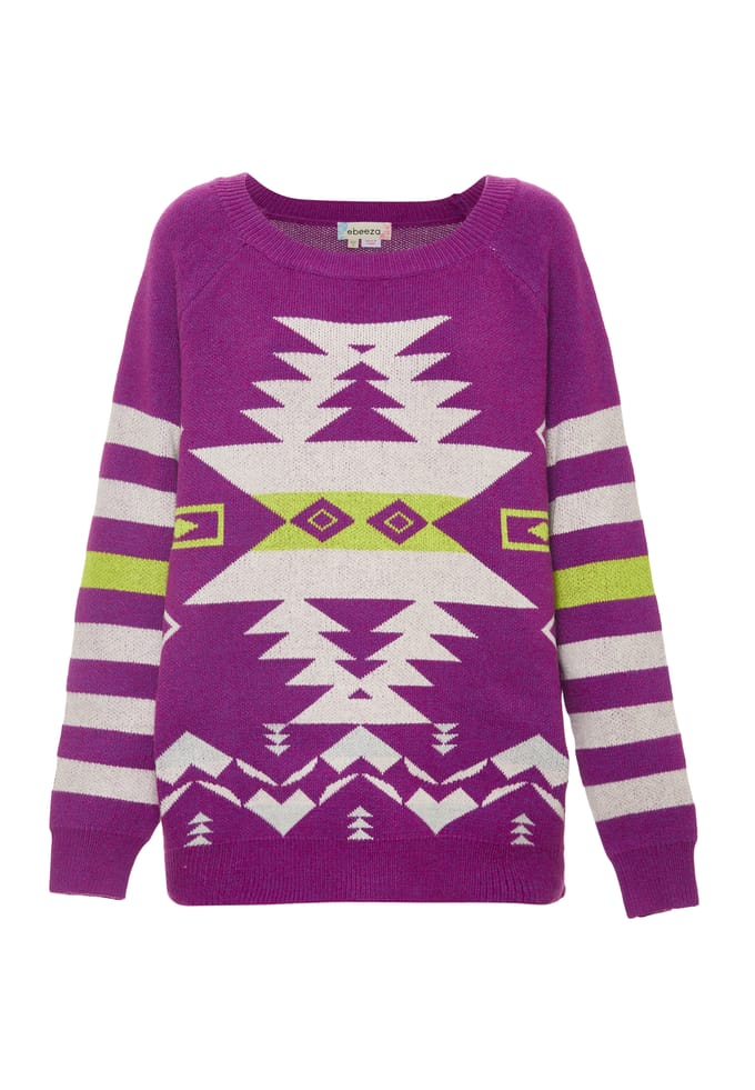 IZIA Jumper Dames PAARS GEBROKEN WIT