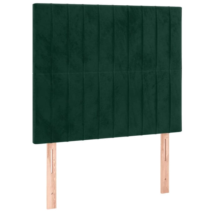 vidaXL - Hoofdbord - LED - 80x5x118/128 - cm - fluweel - donkergroen