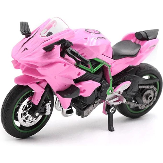 Spuitgietmodel Legering Motorfietsmodel Kinderspeelgoed Hanger Schuifauto Model Jongensspeelgoed Met Basis pink