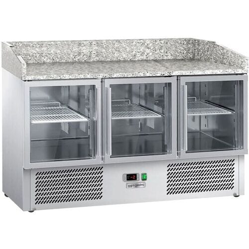 GGM Gastro Pizzakühltisch ECO - 1400x700mm - mit 3 Glastüren
