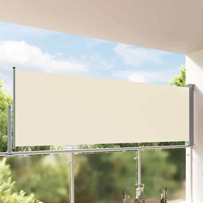 vidaXL - Tuinscherm - uittrekbaar - 120x300 - cm - crèmekleurig