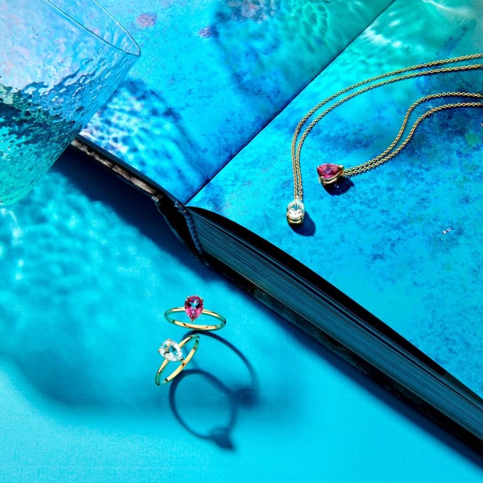 14K Geelgoud Ring Roze Topaas 4030648