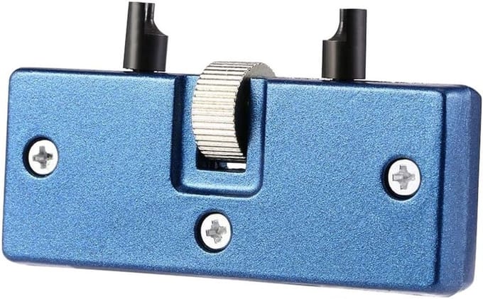 Verstelbare Horloge Case Open Tool voor Horlogemakers - Blauw, Geschikt voor Diverse Horloges
