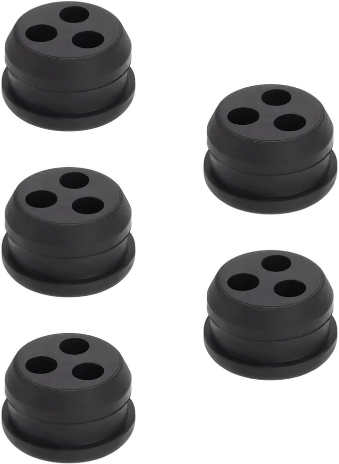 Dailygoody - Brandstoftank Doorvoertule - 3 Gat Grommet - Zwart