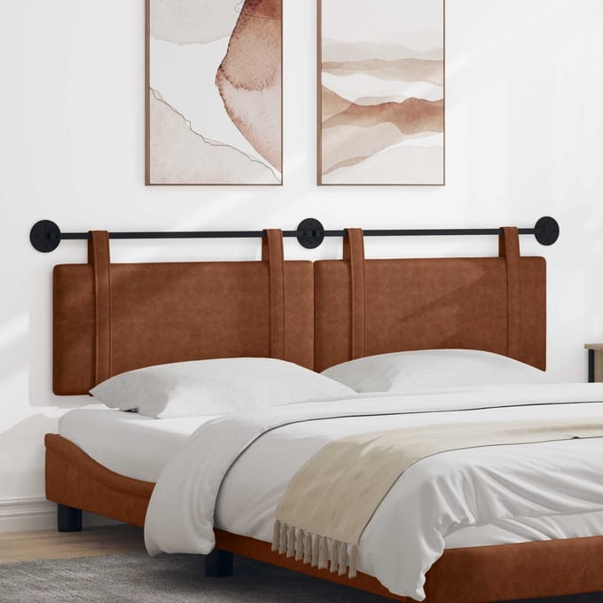 vidaXL - Hangend - hoofdbord - Bruin - Antiek - PU