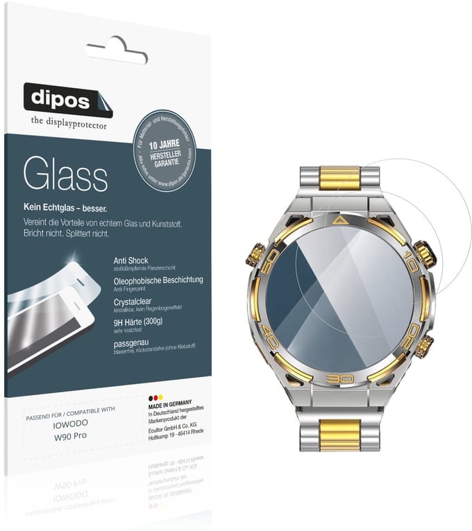 dipos – 2x Pantserfolie geschikt voor IOWODO W90 Pro | 9H Screenprotector