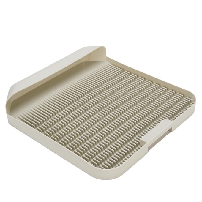 Bac à Litière pour Chat Étape 37.3x37cm Double Couche Imperméable Multi-Usage Tapis pour Bac à Litière pour Chat beige