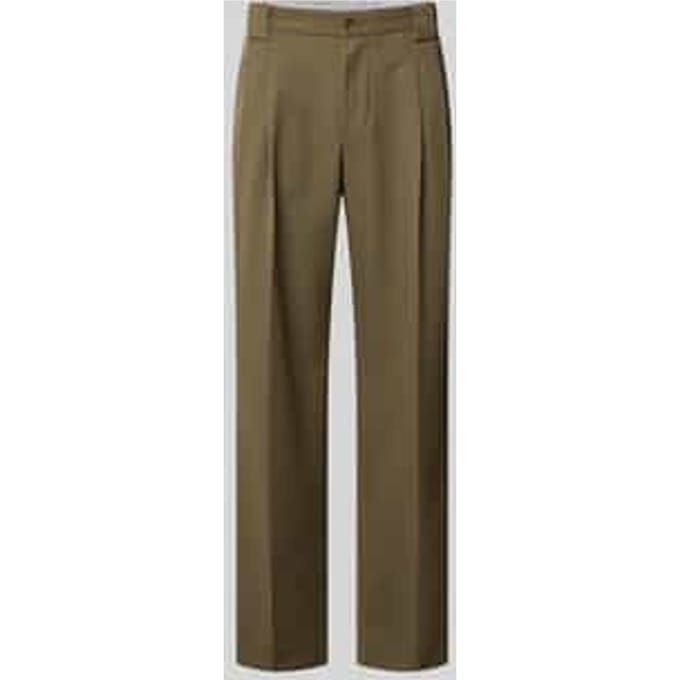 Stoffen broek met persplooien en steekzakken