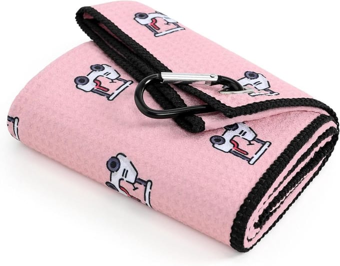 Golfhanddoek - Golfdoek - Golfbaan - Super absorberend - 16x24 inch - Roze bedrukt