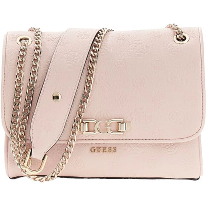 GUESS schoudertas Anise Convertible Xbody Flap Light Rose Logo roze