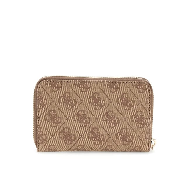 GUESS portemonnee Laurel II SLG Zip Around Wallet Latte Logo / Brown Lichtbruin