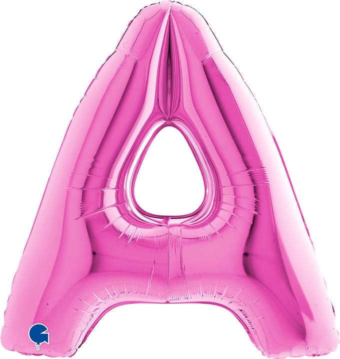 Folieballon 100cm letter A - fuchsia roze