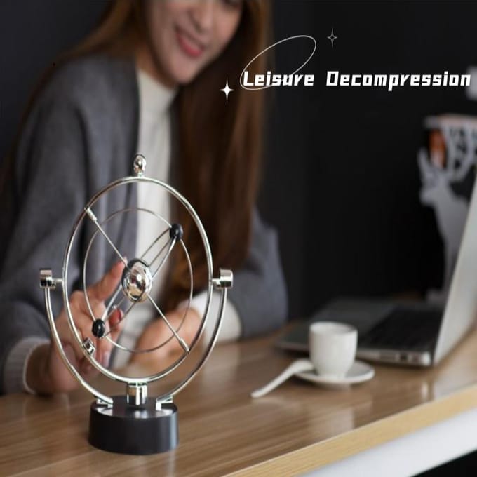 Hemelse Orbitale Asteroïde Rotatie Eeuwige Beweging Schommeling - Newton Pendulum Model Kantoor Bureau Decor Kinetic Wereldbol Speelgoed gray
